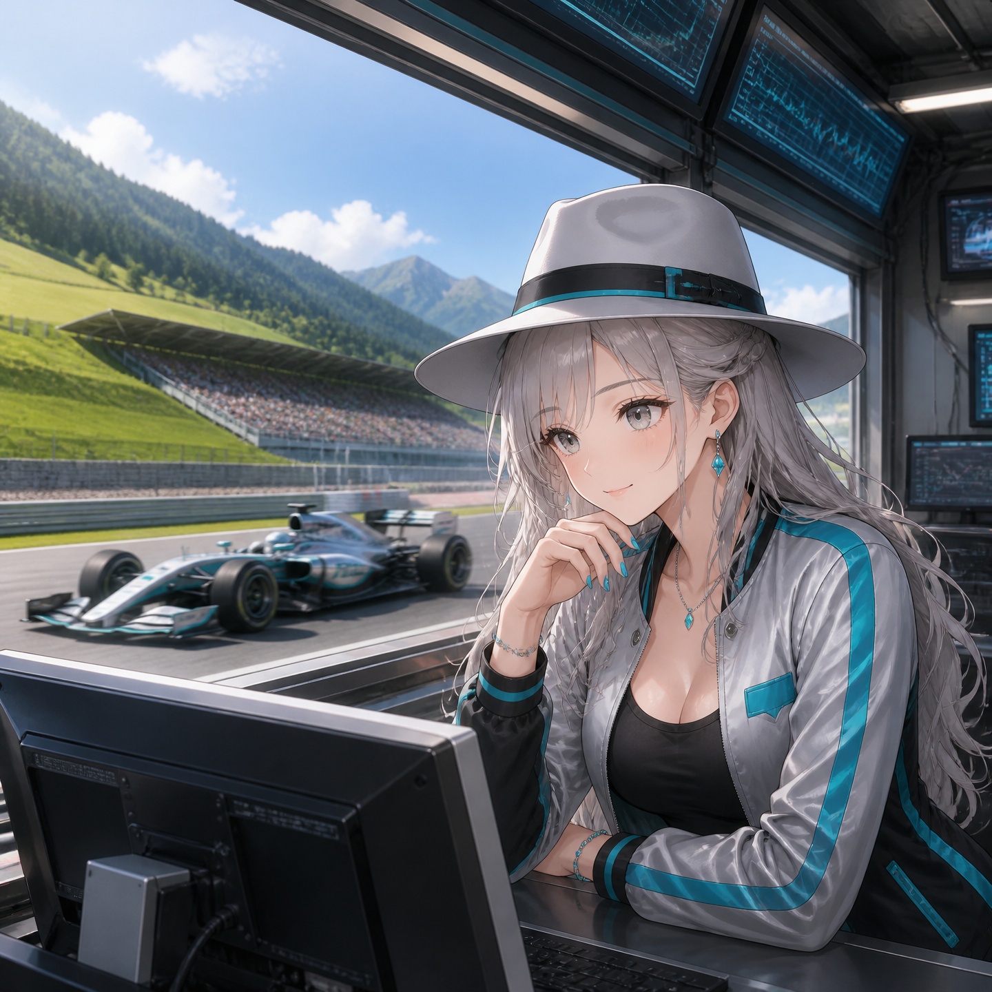 オーストリアGPのフリー走行で走行するメルセデスF1カー